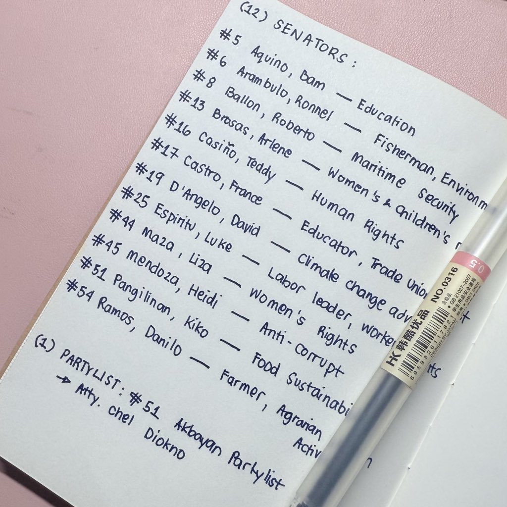 skl my ‘kodigo’ since better to have it written down raw, especially when some don’t allow phones.

BUMOTO NG MATALINO, 
BUMOTO NANG MATALINO! 🌷