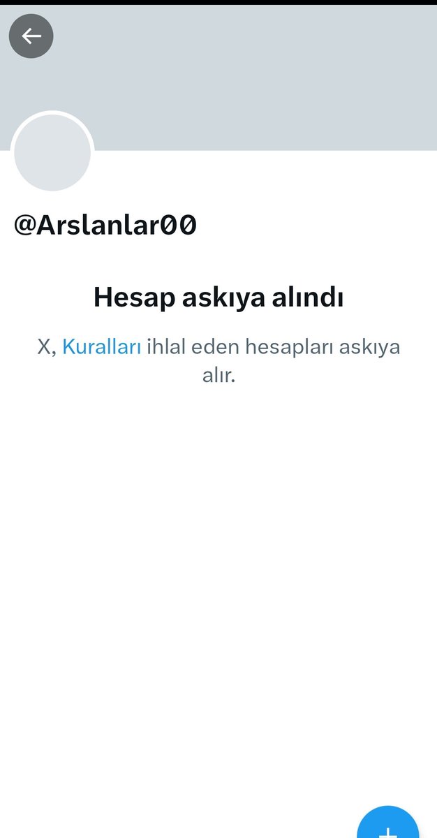 <a href="/Arslanlar00/">RTEHedef2053.TÜRKİYE YÜZYILI</a>
Arkadaşımızın hesabı bugün
<a href="/X/">X</a> kurallarını ihlal etmedigi halde askıya alınmış,
Bir yanlışlık olduğu muhakkaktır,
Arkadaşımızın hesabının tekrar erişime açılması için
<a href="/X/">X</a> yardımınızı istiyoruz