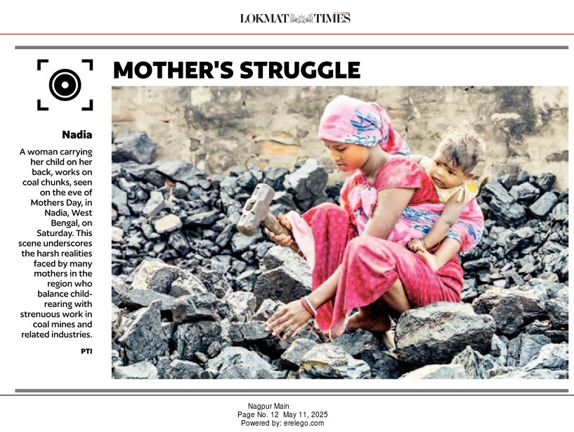 🌸 True Strength Wears a Saree 🌸

On the eve of Mother's Day, this courageous mother from Nadia, West Bengal reminds us what real resilience looks like—breaking coal with one hand, holding her child's future with the other.
Salute to every mother who turns struggle into