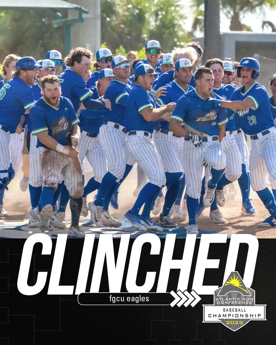 Atlantic Sun Conference (@asunsports) on Twitter photo The Eagles are tournament bound‼️
<a href="/FGCU_Baseball/">FGCU Baseball ⚾️</a> x #ASUNBSB The Eagles are tournament bound‼️
<a href="/FGCU_Baseball/">FGCU Baseball ⚾️</a> x #ASUNBSB