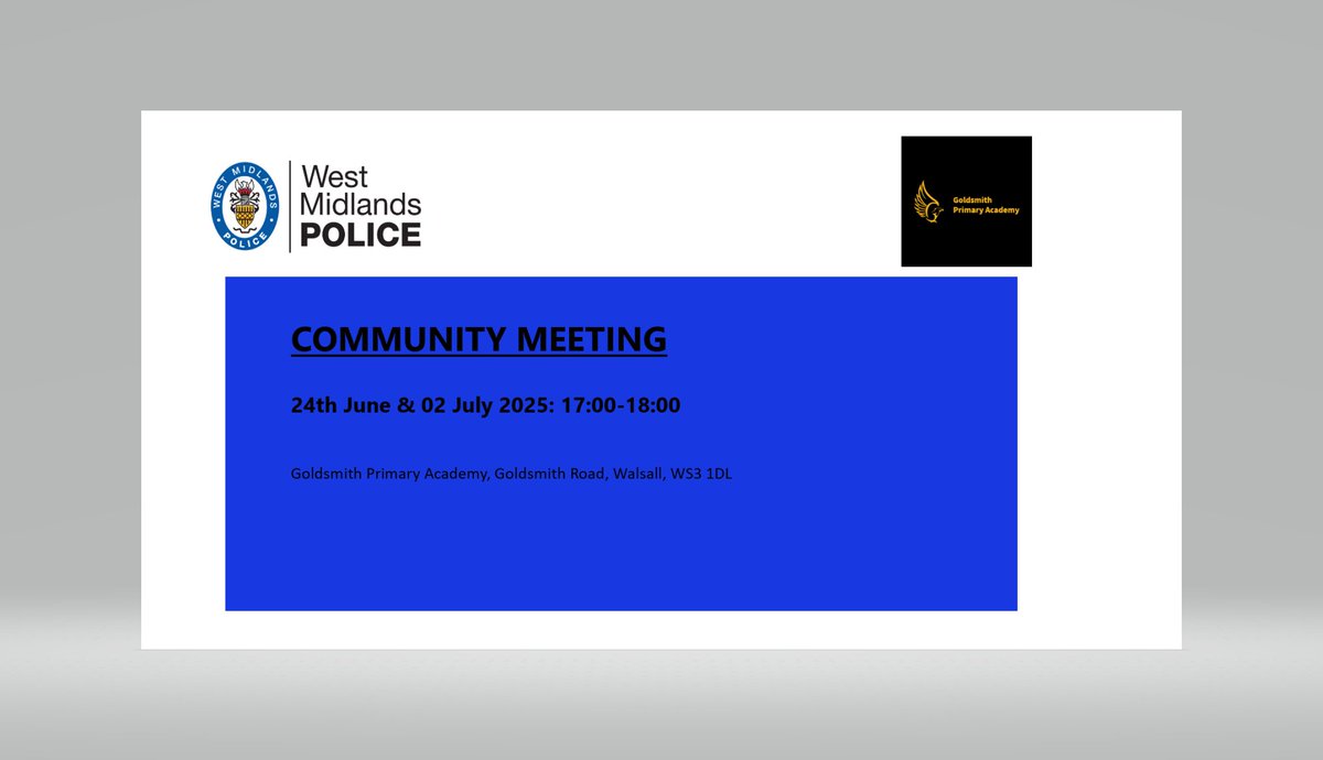 Blakenall Police (@blakenallwmp) on Twitter photo The next dates for the Blakenall Community Meetings are the 24th June and 2nd July 2025. All welcome!! Come along to chat about the local issues that matter to you! #CommunityEngagement <a href="/WalsallPolice/">Walsall Police</a> The next dates for the Blakenall Community Meetings are the 24th June and 2nd July 2025. All welcome!! Come along to chat about the local issues that matter to you! #CommunityEngagement <a href="/WalsallPolice/">Walsall Police</a>