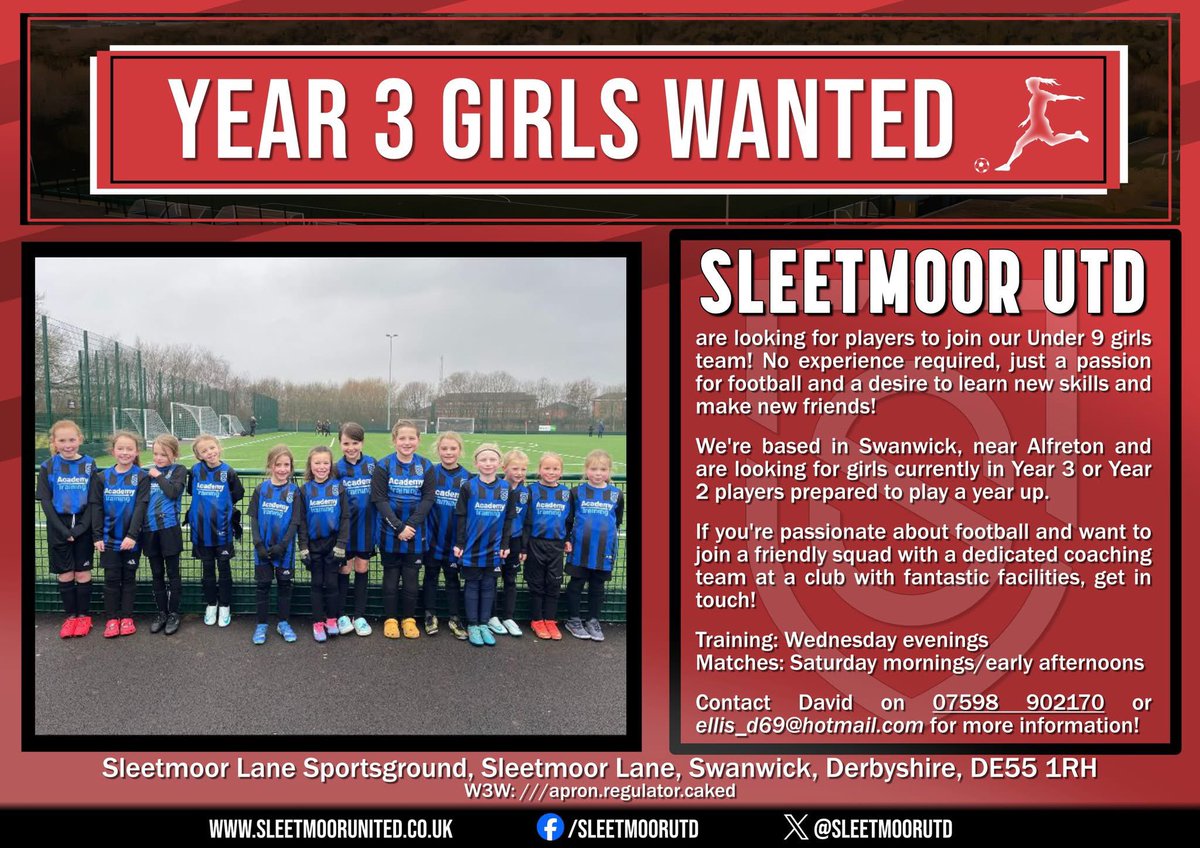 Chris Frost (@chrisjfrost) on Twitter photo Year 3 girls wanted for our Under 9 girls team next season! <a href="/RiddingsJnr/">Riddings Jnr School</a> <a href="/RiddingsSports/">Riddings Sports</a> <a href="/SleetmoorUtd/">Sleetmoor Utd</a> ⚽️ Year 3 girls wanted for our Under 9 girls team next season! <a href="/RiddingsJnr/">Riddings Jnr School</a> <a href="/RiddingsSports/">Riddings Sports</a> <a href="/SleetmoorUtd/">Sleetmoor Utd</a> ⚽️