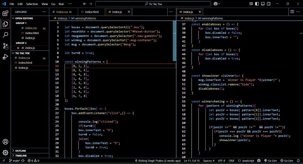 RishirajSingh_X's tweet image. "Practicing DOM manipulation / events / logic building — built 2 mini projects using JavaScript, HTML & CSS.
JavaScript is truly the magic wand of the web 🪄
#JavaScript #FrontendDev #MiniProjects #CodeNewbie #WebDevelopment #JSProjects #DevCommunity #SelfTaughtDev