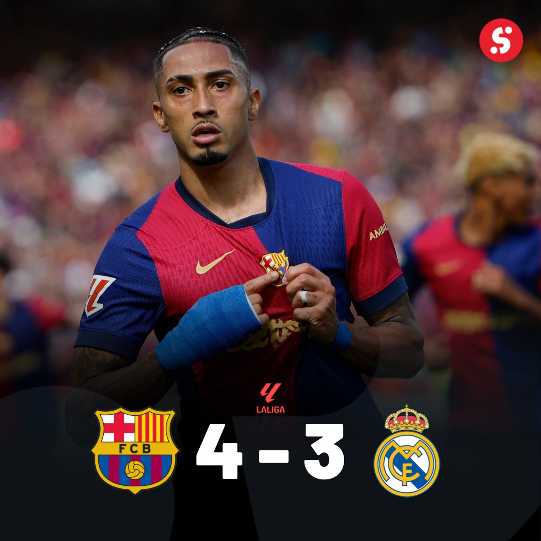 🚨 FULL-TIME: Barcelona 4-3 Real Madrid 🚨 A breathless El Clasico
