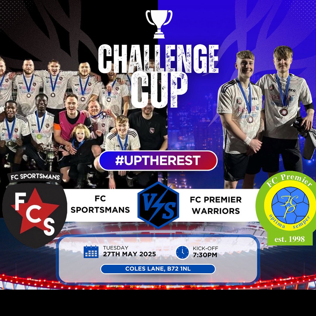 𝐂𝐡𝐚𝐥𝐥𝐞𝐧𝐠𝐞 𝐂𝐮𝐩 𝐅𝐢𝐧𝐚𝐥..

Get down to support the rest in our 2nd final of the season and 4th in 2 seasons back as a team. 

#UPTHEREST