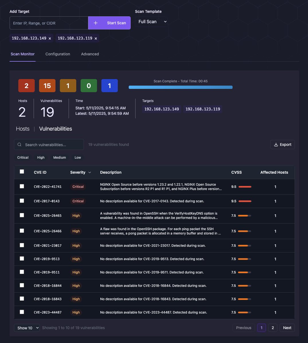 New Build of Sirius Scan.