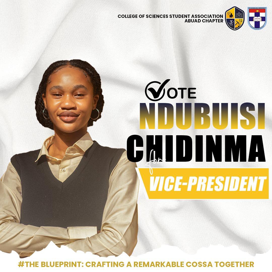 anonymousupdat's tweet image. Yesterday, the current Vice President of COSSA, Chidinma officially announced her intention to run for the position of President.

Are we about to have the first female COSSA President ?