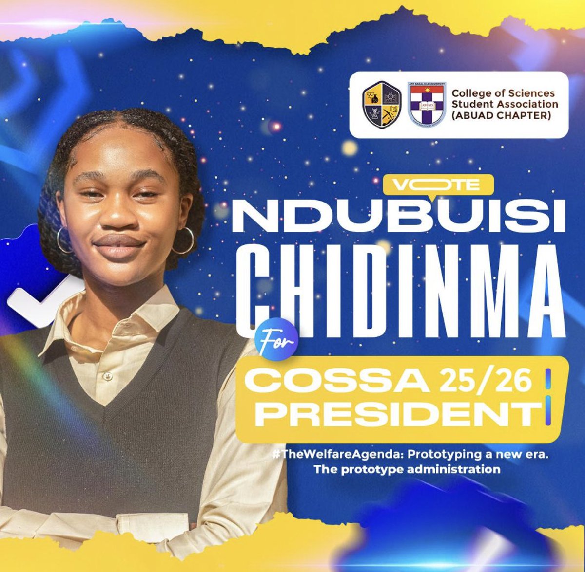 anonymousupdat's tweet image. Yesterday, the current Vice President of COSSA, Chidinma officially announced her intention to run for the position of President.

Are we about to have the first female COSSA President ?