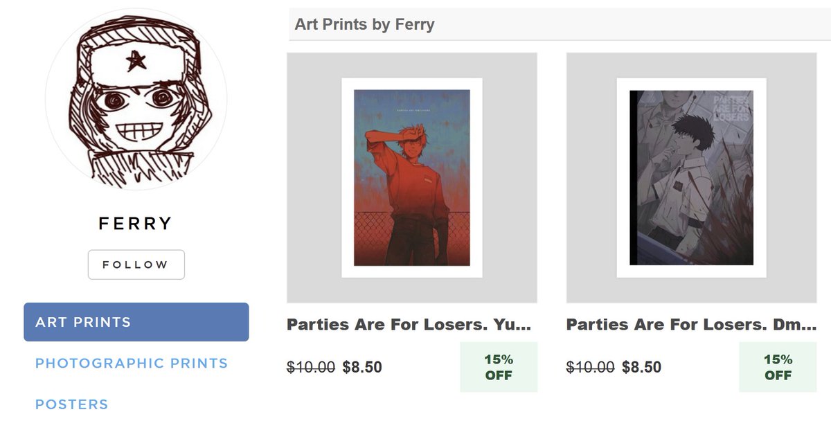 nopanamaman's tweet image. fogot to add dmitry to the shop last month but both of these guys are now up on inprnt👍