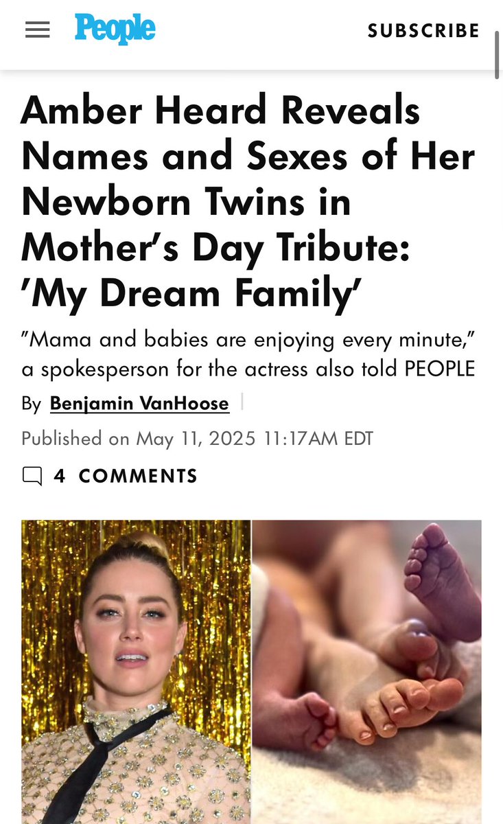 Happy Mother’s Day Moms! Amber Heard just had twins!!  🫣… I can’t even… Who in their right mind would surrogate for Amber Heard?! No money in the world could let me hand off two beautiful babies to that wretched woman.