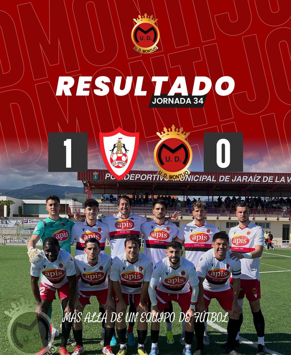Resultado Final jornada 34
Jaraíz 1 UD Montijo 0
Gracias por acompañarnos 
En esta temporada 🔴⚫