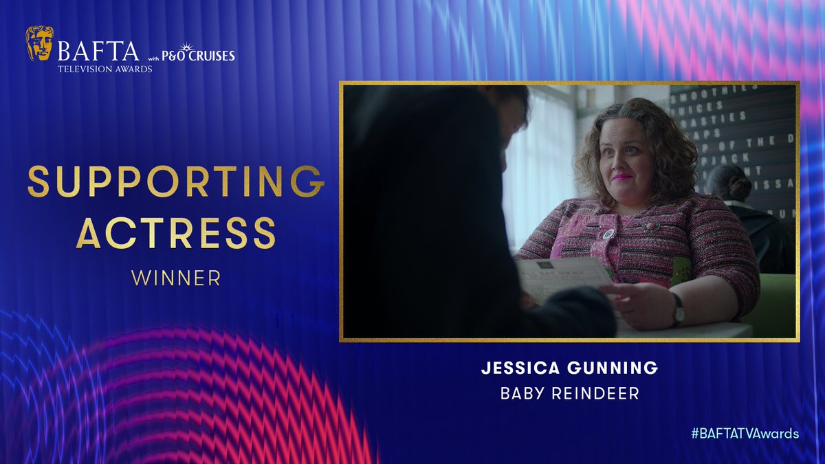 BAFTA (@bafta) on Twitter photo Up first it’s the award for Supporting Actress. And the BAFTA goes to… Jessica Gunning for Baby Reindeer 👏
#BAFTATVAwards with <a href="/pandocruises/">P&O Cruises</a> Up first it’s the award for Supporting Actress. And the BAFTA goes to… Jessica Gunning for Baby Reindeer 👏
#BAFTATVAwards with <a href="/pandocruises/">P&O Cruises</a>