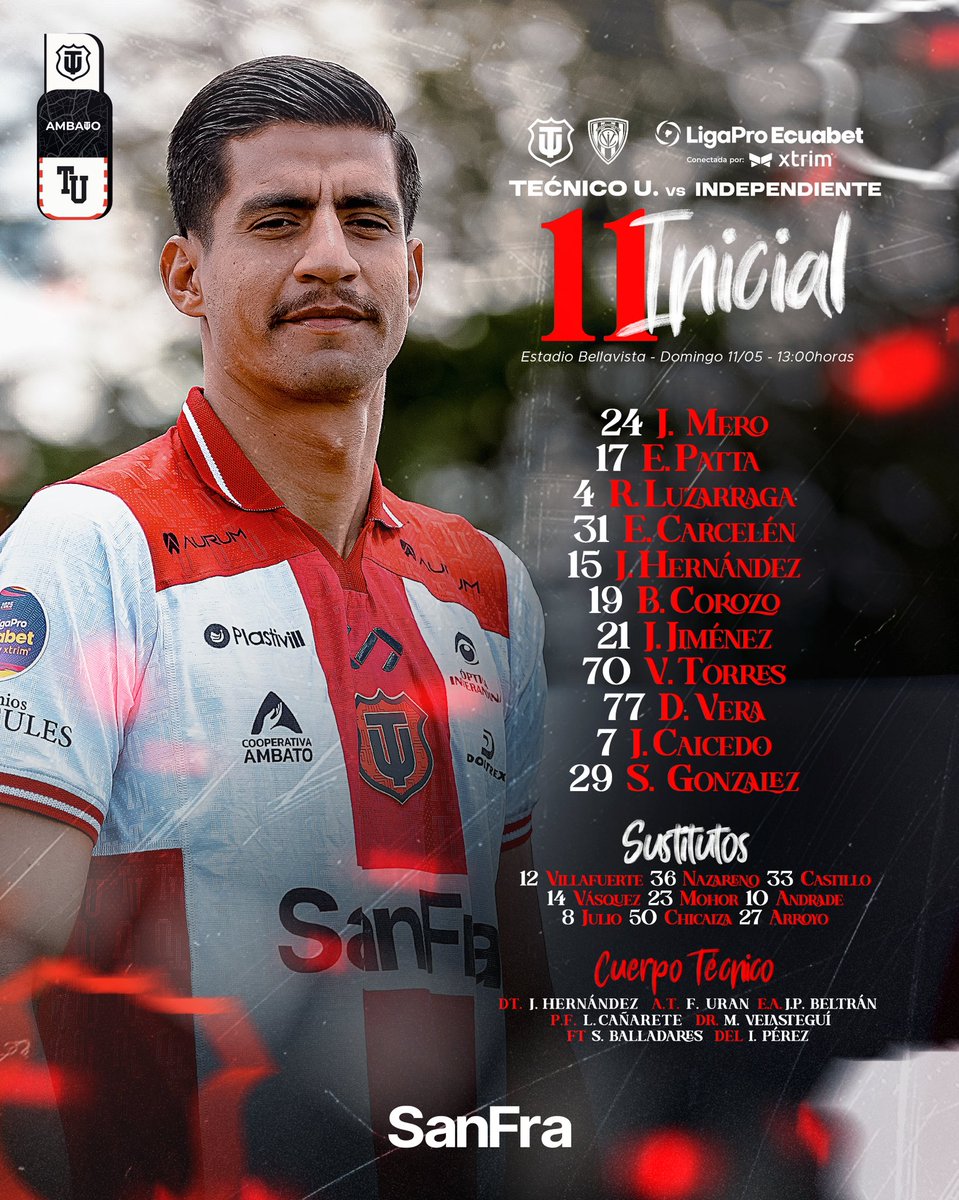 marcadorec's tweet image. ¡Rueda en balón en Ambato! #LigaPro #Fecha12

Ya juegan #TEC e #IDV ⚽
Estas son las alineaciones:
