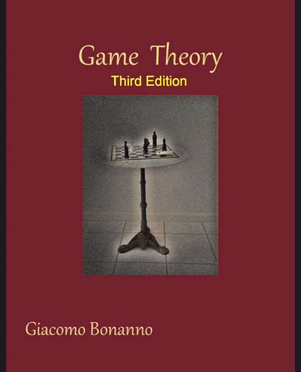 [634-page PDF eBook] Game Theory: faculty.econ.ucdavis.edu/faculty/bonann… by Giacomo Bonanno
————
#GameTheory #Gamification #Mathematics #Economics #ExperimentalEconomics #Strategy #Auctions #NashEquilibrium #InformationTheory #Statistics #Probability