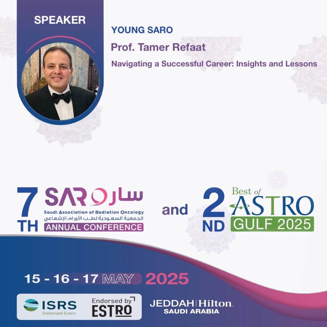 SARO (@saro_ksa) on Twitter photo We are delighted to announce that Prof. <a href="/TamerRefaatMD/">Tamer Refaat, MD PhD MSCI</a> will be speaking at the Young SARO session during the 7th annual conference of #SARO. We are delighted to announce that Prof. <a href="/TamerRefaatMD/">Tamer Refaat, MD PhD MSCI</a> will be speaking at the Young SARO session during the 7th annual conference of #SARO.