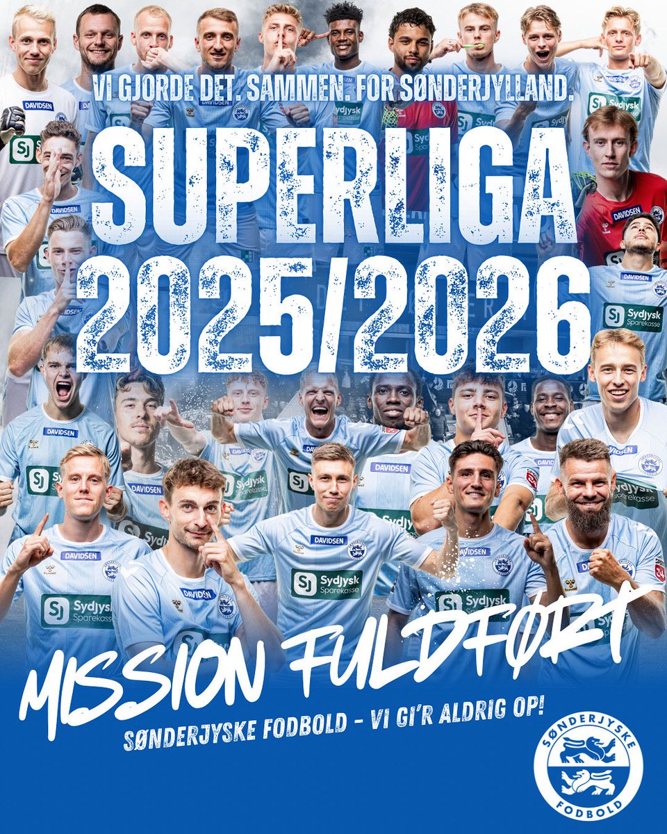 Sønderjyske Fodbold (@sjfodbold) on Twitter photo 𝗦𝗨-𝗦𝗨-𝗦𝗨𝗣𝗘𝗥𝗟𝗜𝗚𝗔‼️
Med to runder tilbage er vi sikret endnu en sæson i 3F Superligaen 💪
Tak til <a href="/viborgff/">Viborg FF ☘️</a> for at hjælpe os i mål, men overlevelsen er kommet i hus på et stærkt slutspil, hvor vi startede under stregen, men siden satte en solid pointstime sammen 📈 𝗦𝗨-𝗦𝗨-𝗦𝗨𝗣𝗘𝗥𝗟𝗜𝗚𝗔‼️
Med to runder tilbage er vi sikret endnu en sæson i 3F Superligaen 💪
Tak til <a href="/viborgff/">Viborg FF ☘️</a> for at hjælpe os i mål, men overlevelsen er kommet i hus på et stærkt slutspil, hvor vi startede under stregen, men siden satte en solid pointstime sammen 📈