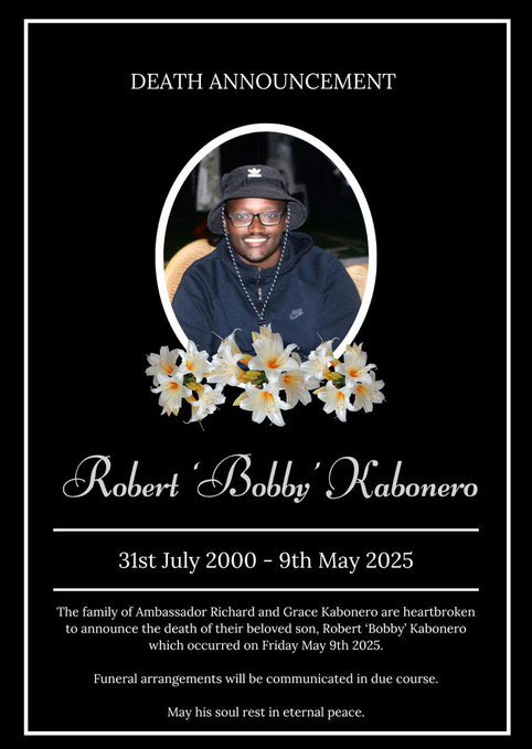 AIGP Tom Magambo Rwabudongo (@tom_magambo) on Twitter photo Comrade Amb. Richard Kabonero. I have learnt with deep sorrow the demise of your dear son, Robert Kabonero. MHSRP <a href="/richardkabonero/">Richard Kabonero</a> Psalm 34:18 Comrade Amb. Richard Kabonero. I have learnt with deep sorrow the demise of your dear son, Robert Kabonero. MHSRP <a href="/richardkabonero/">Richard Kabonero</a> Psalm 34:18