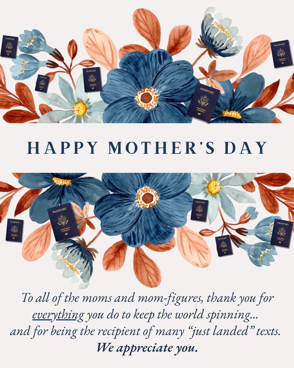 To all of the moms and mom-figures, thank you for everything you do to keep the world spinning... and for being the recipient of many “just landed” texts.

We appreciate you. Happy Mother’s Day!
