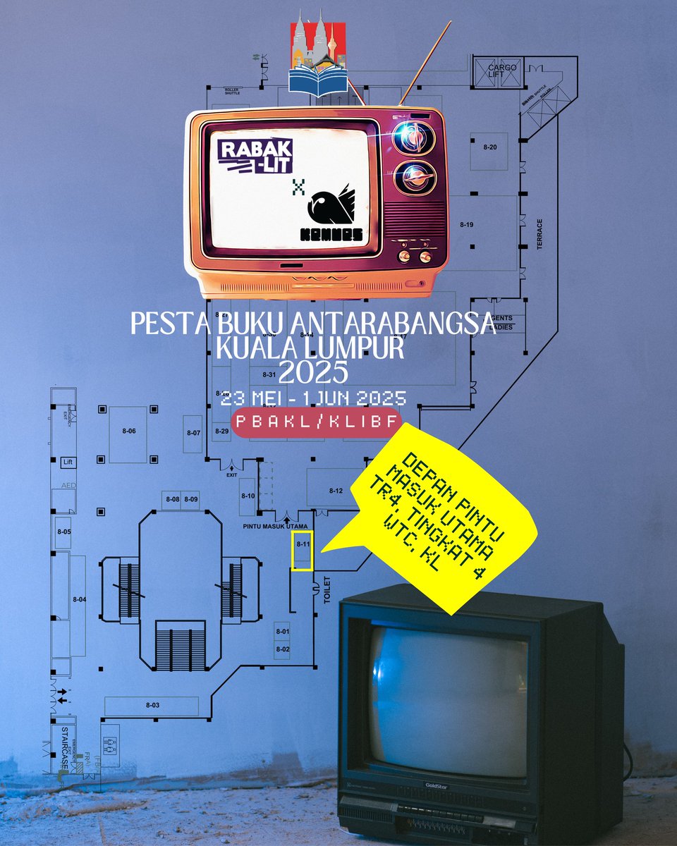 Rabak-Lit berkampung di #PBAKL2025 di depan pintu masuk Dewan Tun Razak 4, Tingkat 4. Tak perlu susah-susah masuk dewan, kami tunggu anda di hadapan pintu masuk TR4.