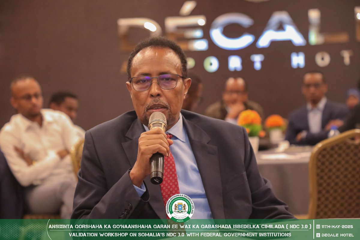 Ministry of Environment & Climate Change ๐ธ๐ด (@moecc_somalia) on Twitter photo In his concluding remarks today, Sulayman Sheikh Omar, Director General of the <a href="/MoF_Somalia/">Ministry of Finance</a> , stated:
"Achieving national resilience is the only path to addressing the severe impacts and threats posed by climate change, and today we all bear witness to Somaliaโs firm commitment In his concluding remarks today, Sulayman Sheikh Omar, Director General of the <a href="/MoF_Somalia/">Ministry of Finance</a> , stated:
"Achieving national resilience is the only path to addressing the severe impacts and threats posed by climate change, and today we all bear witness to Somaliaโs firm commitment