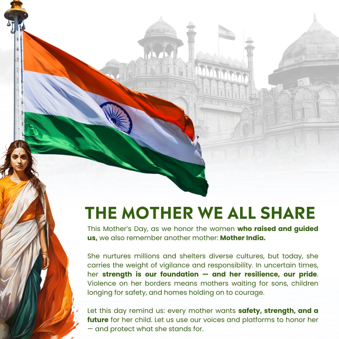 She nurtures, protects, and unites — quietly carrying the hopes of millions.

This Mother’s Day, we honour not just the mothers who raised us, but also the one who raised us all — Mother India.

#MothersDay #MotherIndia #IAAIndia #TheMotherWeAllShare
