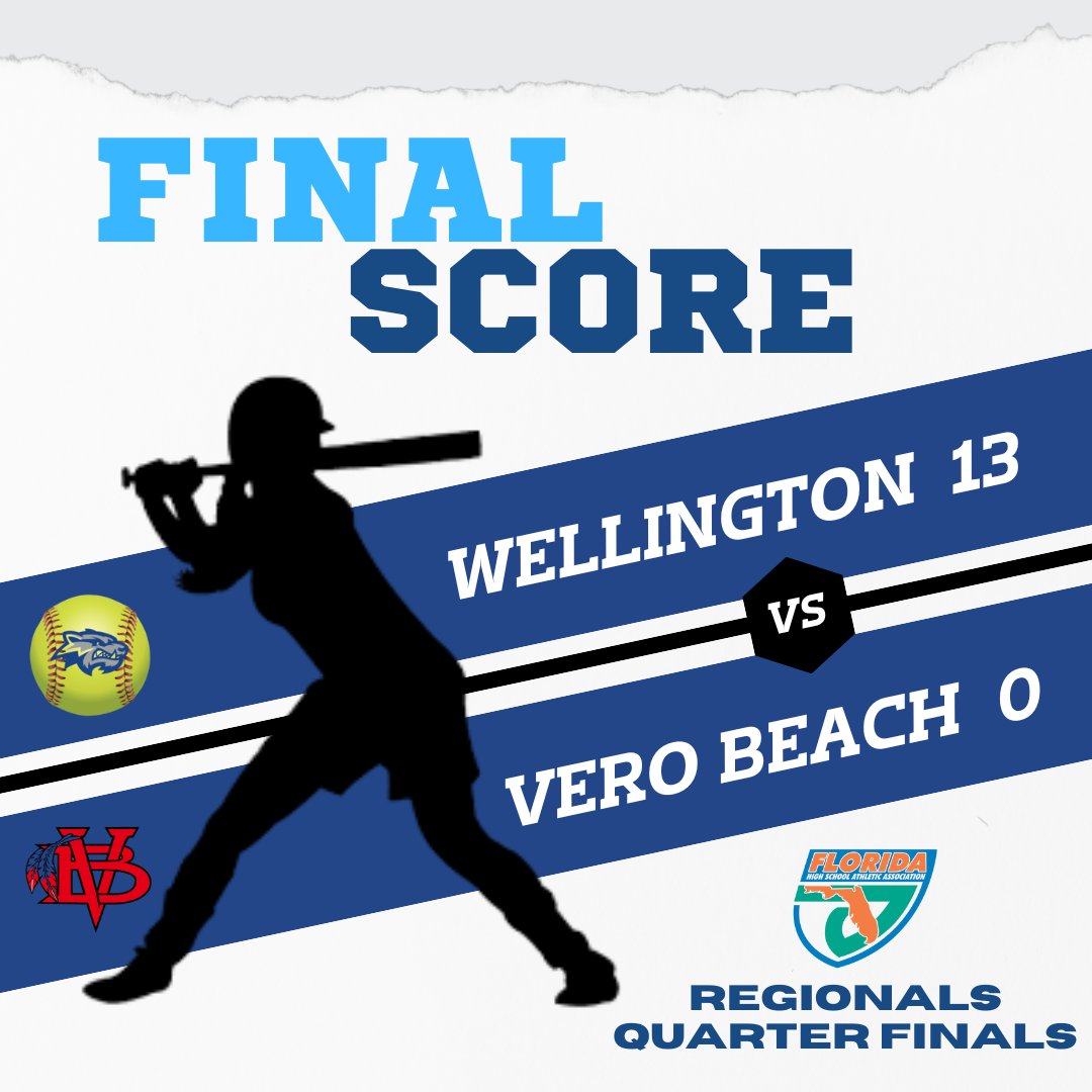 Welly_Softball (@welly_softball) on Twitter photo Wellington with the "W" in the Regional Quarter Finals vs.  Vero Beach. #2025Season #roadtostates Wellington with the "W" in the Regional Quarter Finals vs.  Vero Beach. #2025Season #roadtostates