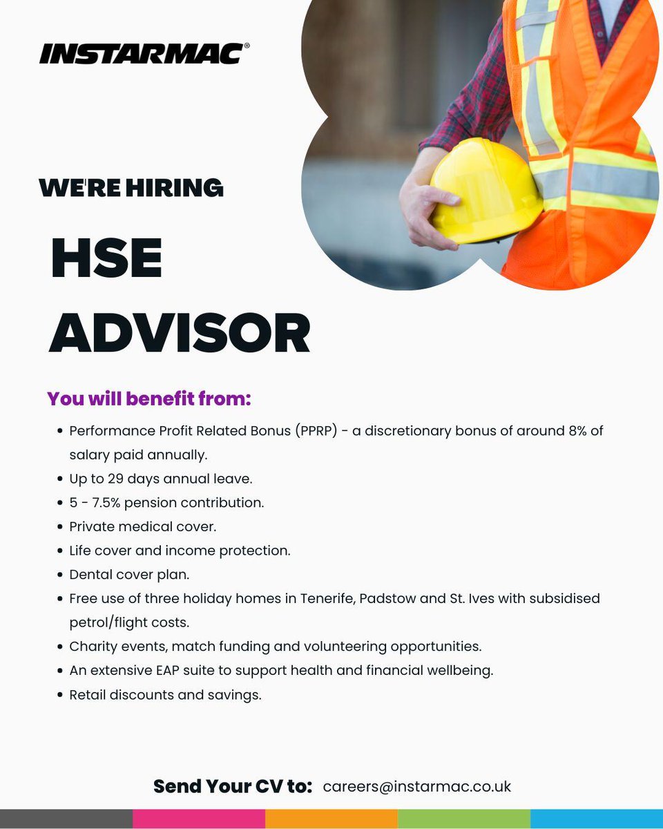 We are looking for a HSE Advisor to join our award-winning team. 

➡️ Take a scroll to find out more about this exciting job opportunity. 

Interested? Head to the link to find out more and apply ⬇️
hubs.ly/Q03lgClL0 

#JoinOurTeam #WeAreHiring