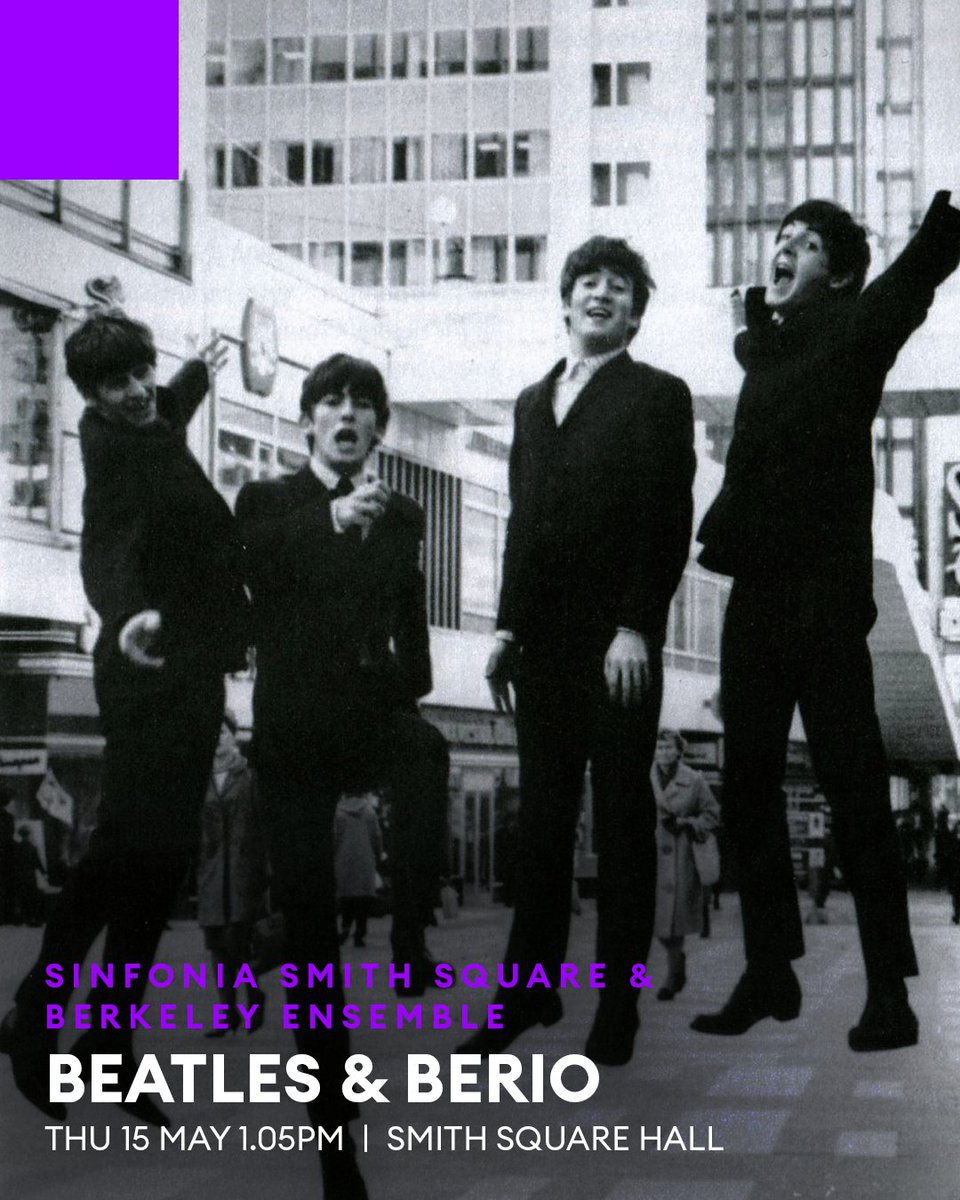 This week:

Rush Hour #5 brings Sinfonia Smith Square &amp; the Berkeley Ensemble together for a one-hour burst of transformation – plus free wine 🍷

Explore the kinship between pop &amp; the avant-garde with Berio’s Beatles, Ravel, McCabe + more 🎸

🎟 bit.ly/thisweekssq