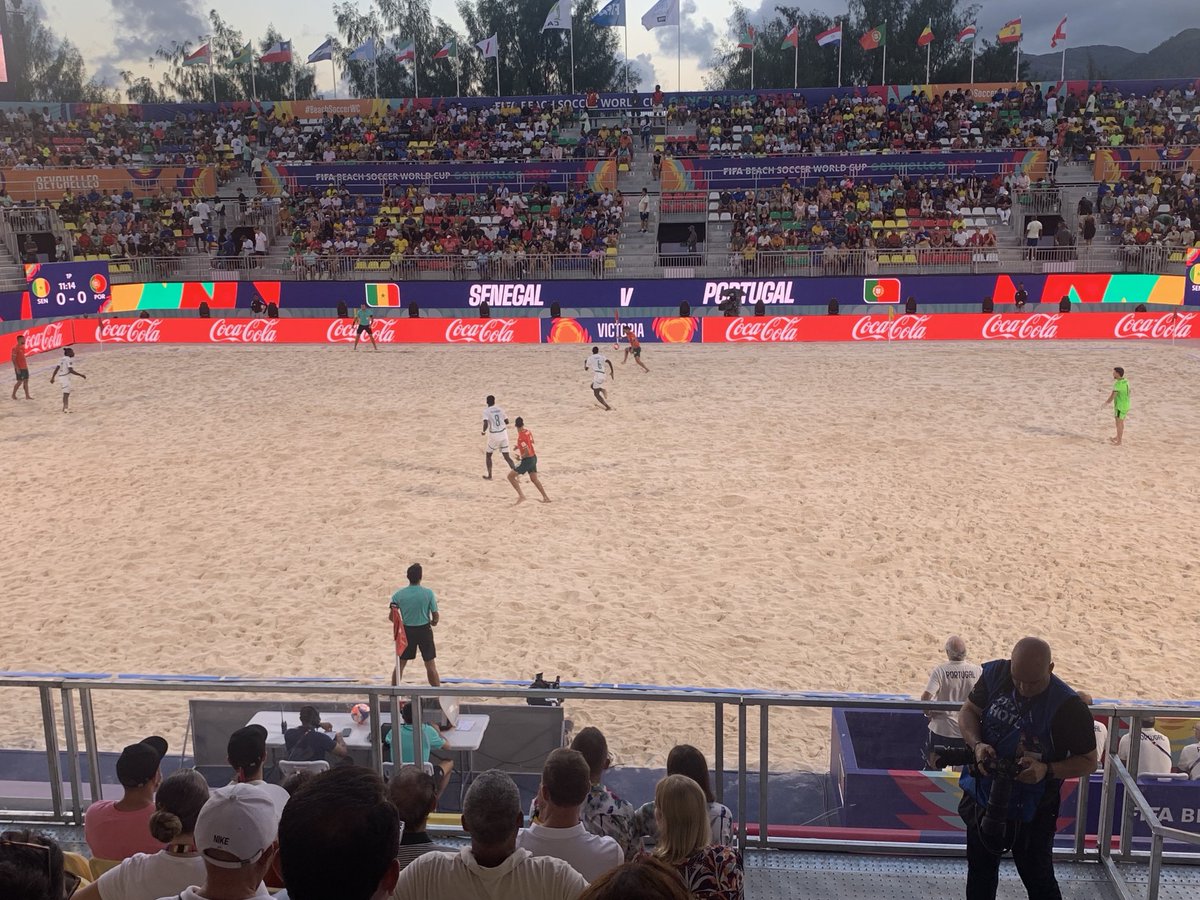KalushaPBwalya's tweet image. 3rd & 4th match #Senegal vs #Portugal underway #BeachSoccerWC #Seychelles