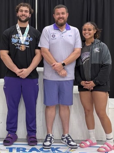 Great week for these 2.  Last week of High School and Ellie breaks discus school record on Wednesday and Devin breaks school record in discus on Saturday!!