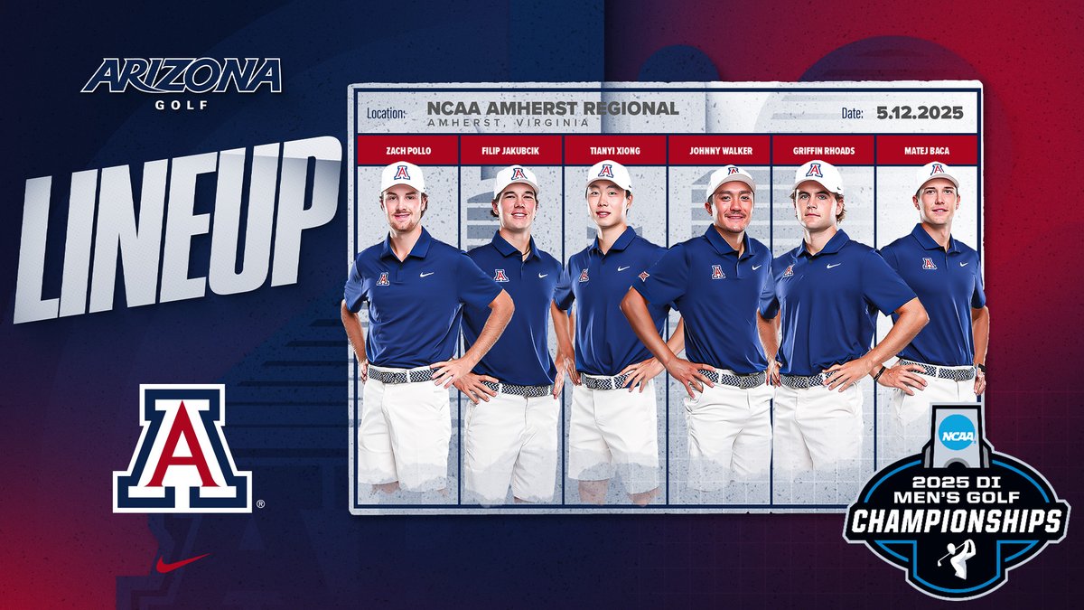 Wildcats begin the NCAA Amherst Regional today at 11:15am MST. Play was moved up one day due to the expected weather that was forecasted for Monday. Live Scoring: scoreboard.clippd.com/tournaments/23…