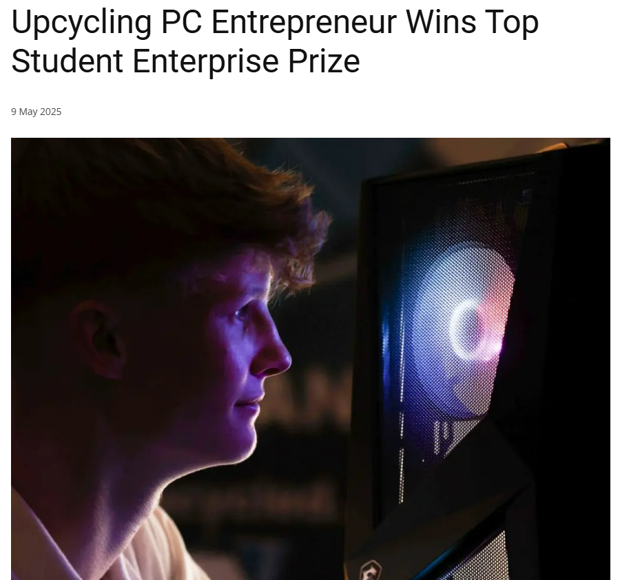 StudentEntProg (@studententprog) on Twitter photo A student entrepreneur saving 1,000kg of e-waste every year building his own gaming PCs was the winner of the #StudentEnterprise of the Year winning the senior category at the awards that took place in Mullingar.
Read <a href="/BusinessEYEUK/">BusinessEYE UK</a> businesseye.co.uk/business-ie/up…
<a href="/Loc_Enterprise/">LocalEnterprise.ie</a> A student entrepreneur saving 1,000kg of e-waste every year building his own gaming PCs was the winner of the #StudentEnterprise of the Year winning the senior category at the awards that took place in Mullingar.
Read <a href="/BusinessEYEUK/">BusinessEYE UK</a> businesseye.co.uk/business-ie/up…
<a href="/Loc_Enterprise/">LocalEnterprise.ie</a>