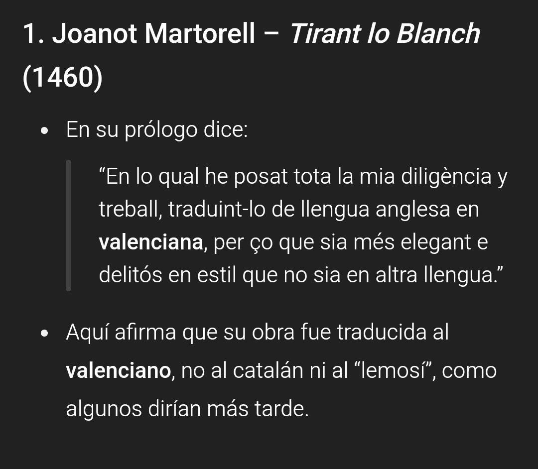 El romance valenciano tenía una identidad propia y continuidad anterior a la reconquista. La lengua de los valencianos preexistía a la "repoblación" y tenía una continuidad cultural y lingüística con elementos ibéricos, latinos y mozárabes.1️⃣ Tirant lo Blanch 👇🏼