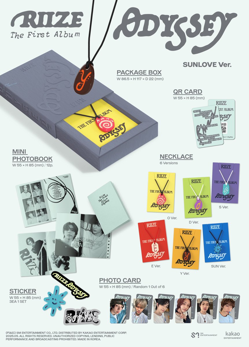 Album Details (SUNLOVE Ver.) RIIZE 라이즈 The 1st Album 【ODYSSEY