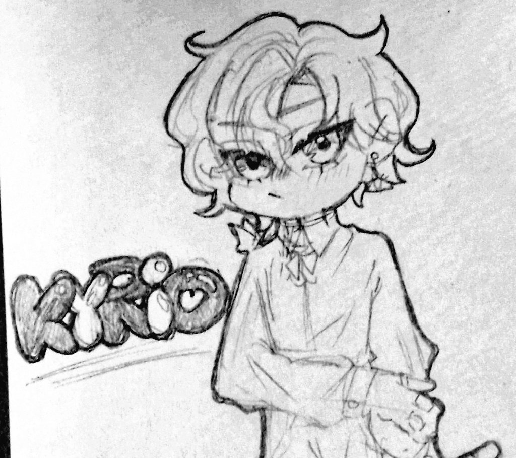 #Kyanvas
This is my first time posting in English!
I can't draw fanart that would make you happy, and I'm not a cute girl either. 
But still, I wanted to convey these feelings. 
It feels surreal to be alive with you.

Happy Birthday
 I love you, kyrio.🖤🥀