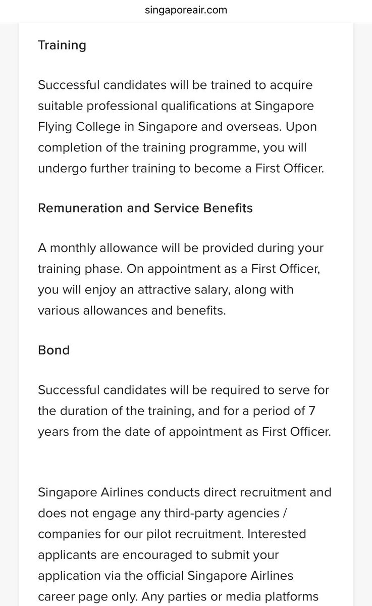 🚨🚨 CADET PROGRAMME ALERT!! 🚨🚨

🇸🇬 ✈️ 👨🏼‍✈️ 👩🏻‍✈️ Singapore International Airlines (SIA) has opened applications to all nationalities for a fully-funded pilot cadet programme.

Link: singaporeair.com/en_UK/sg/caree…

#CadetProgramme! #SingaporeAirlines! #PilotTraining!