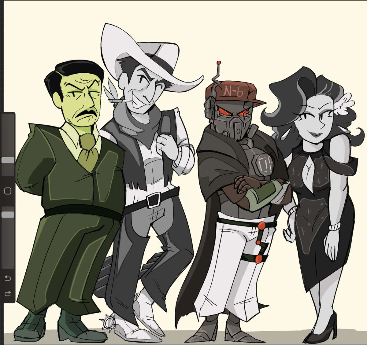 SketchyVillain's tweet image. Lucky 38 gang + Courier Six
#Fallout #Falloutnewvegas