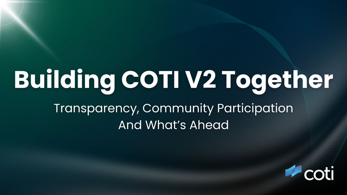 COTInetwork's tweet image. With COTI V2 now live, designed with gradual decentralization in mind, we’re taking another step toward transparency, community involvement &amp;amp; long-term sustainability.
Learn more about our community-driven governance, tokenomics breakdown, and more.
medium.com/@cotinetwork/b…

$COTI