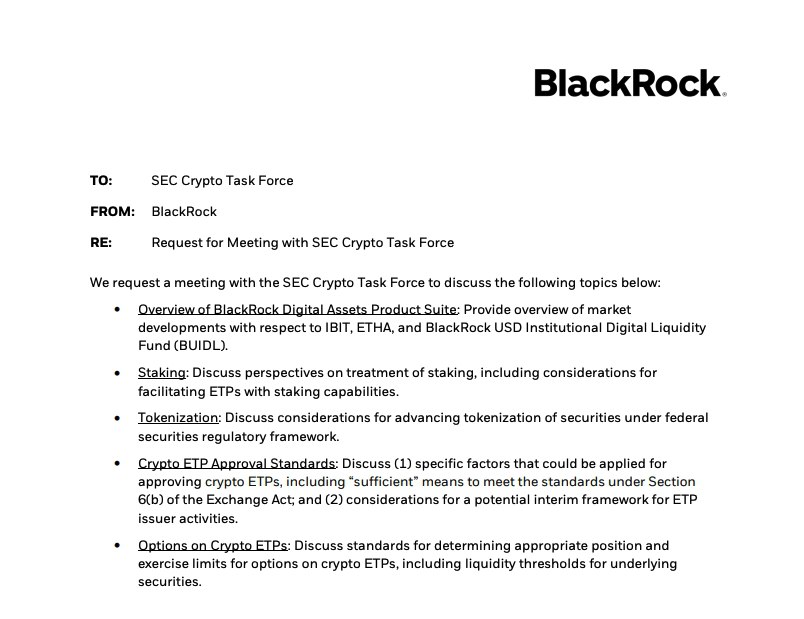 BlackRock met with the SEC #Crypto Task Force today 👀