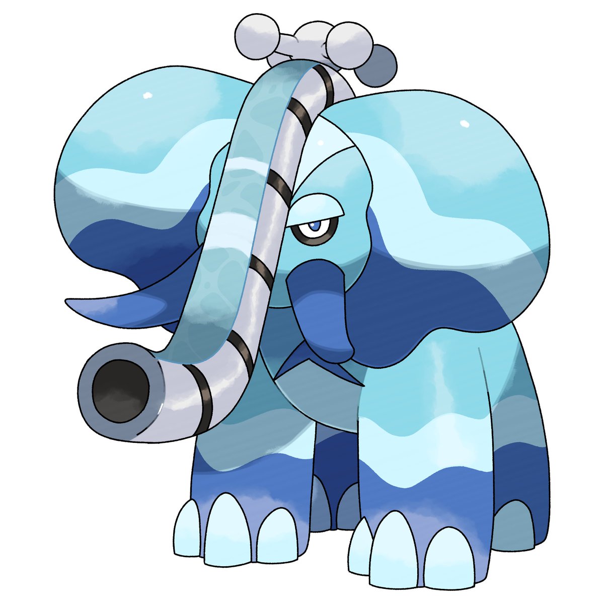 CardnlH's tweet image. Meet the final evolution of Elevand, Thalasstodon! #Pokemon #PokemonWindsWaves