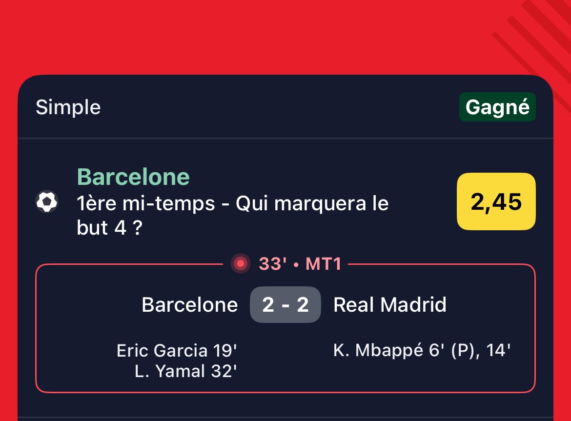 🚨🚨3/3 Celui-là il était trop facile pourtant belle cote