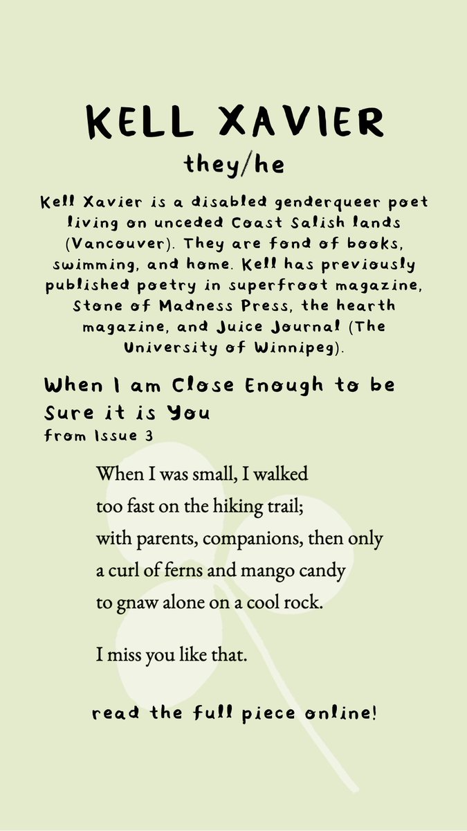 today’s featured contributors are: Ella Pheasant, AJ Smith, and Kell Xavier! read more below ⤵️