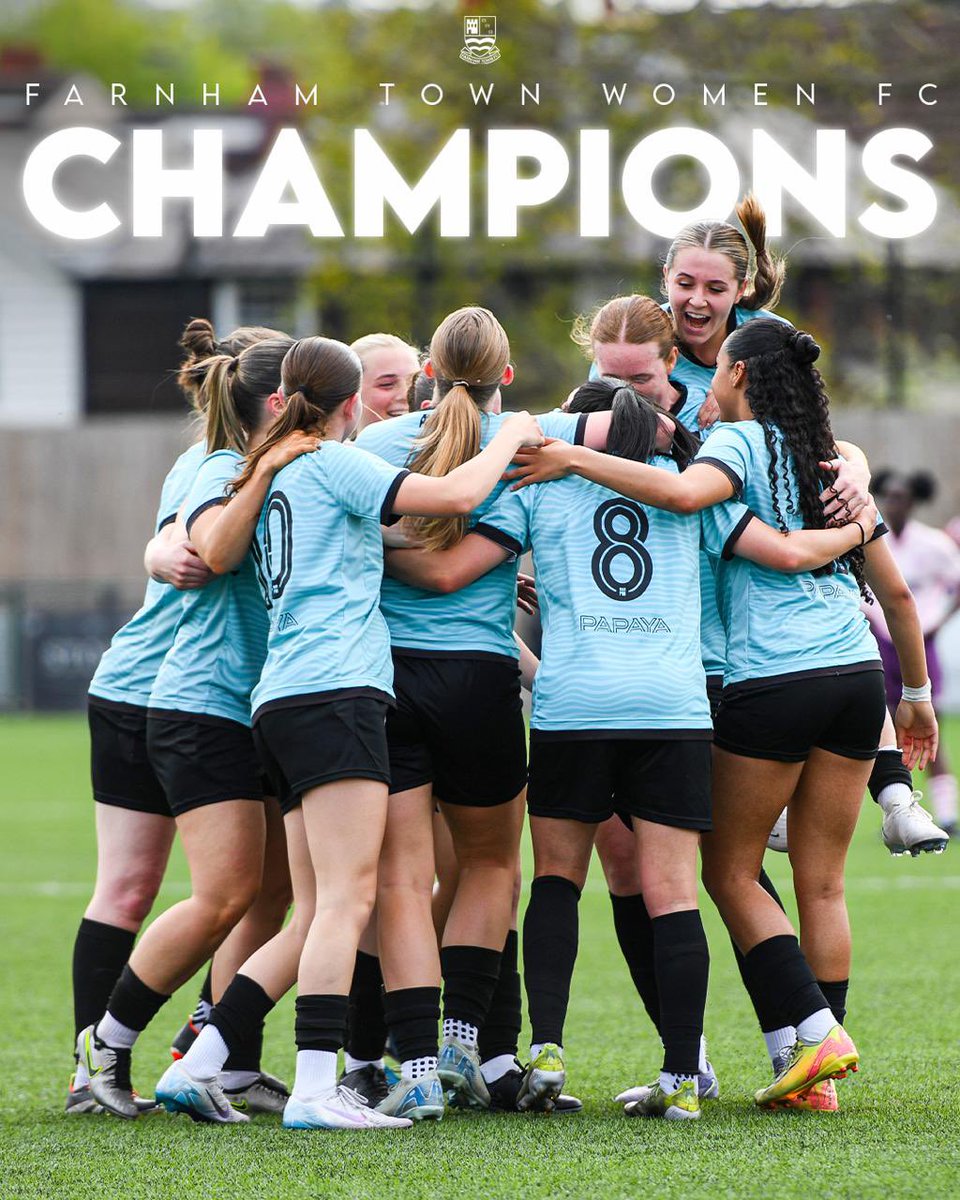 FarnhamTownWFC's tweet image. WE ARE LEAGUE CHAMPIONS IN OUR DEBUT SEASON! 🏆

Not a single point dropped means we’re crowned champions after just 14 league games 💯

What a team 🩵