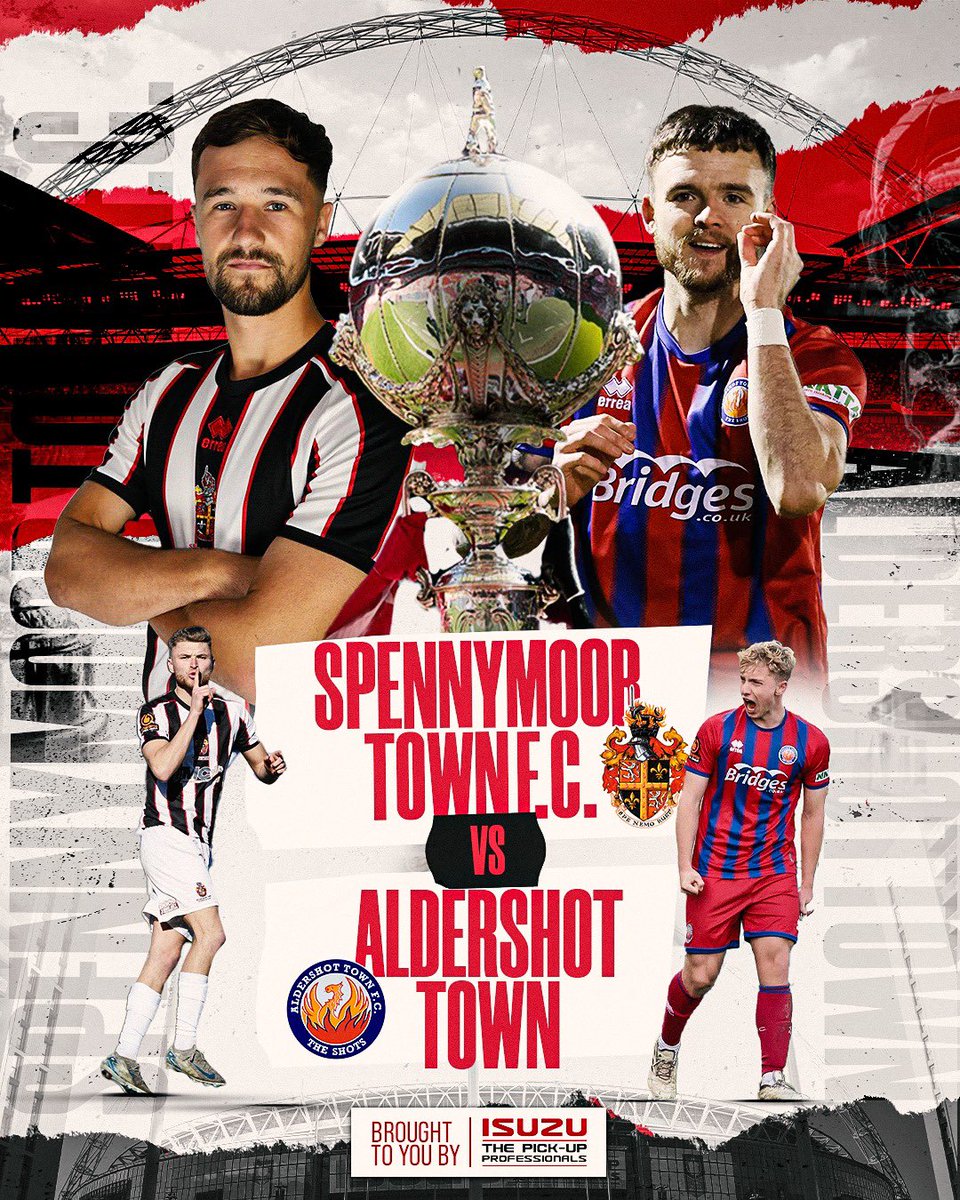 Project Football (@projectfootball) on Twitter photo Next up is the <a href="/Isuzuuk/">Isuzu UK</a> #FATrophy
<a href="/SpennymoorTown/">Spennymoor Town FC</a> vs <a href="/OfficialShots/">Aldershot Town FC</a>
🏟️ #NonLeagueFinalsDay Next up is the <a href="/Isuzuuk/">Isuzu UK</a> #FATrophy
<a href="/SpennymoorTown/">Spennymoor Town FC</a> vs <a href="/OfficialShots/">Aldershot Town FC</a>
🏟️ #NonLeagueFinalsDay