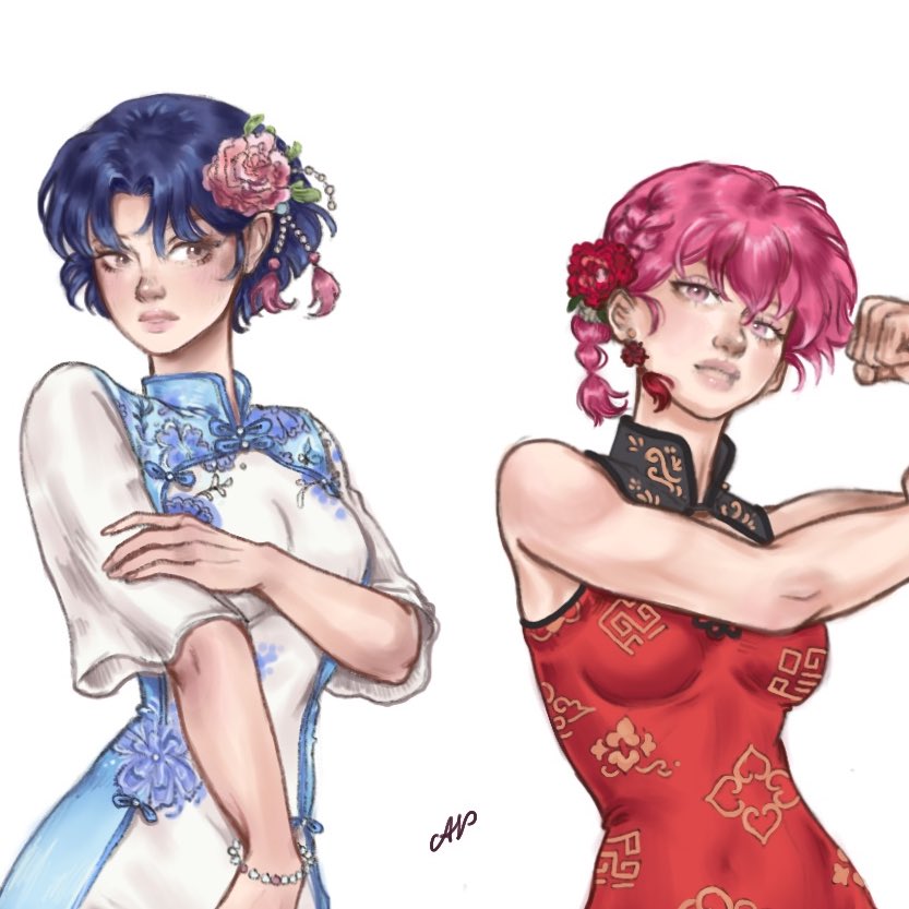 I missed drawing my babiesss #ranma #akane these outfits are so adorable! 🪭