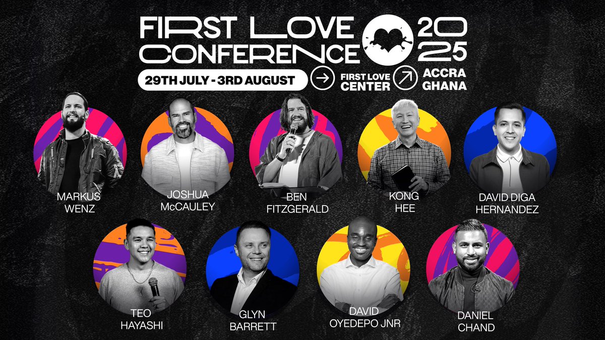 Get ready for a powerful and life-changing move of God at the First Love Conference 2025 this July! 

We’re thrilled to announce this year’s lineup of anointed speakers who are coming with a Word straight from heaven. 

Don't miss out! Registrations open soon. #FLConference25