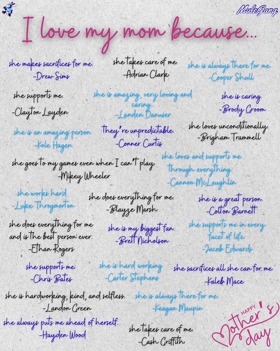 Happy Mother’s Day to all of those who do the work behind the scenes, and especially to all of our #MuleGang mothers!