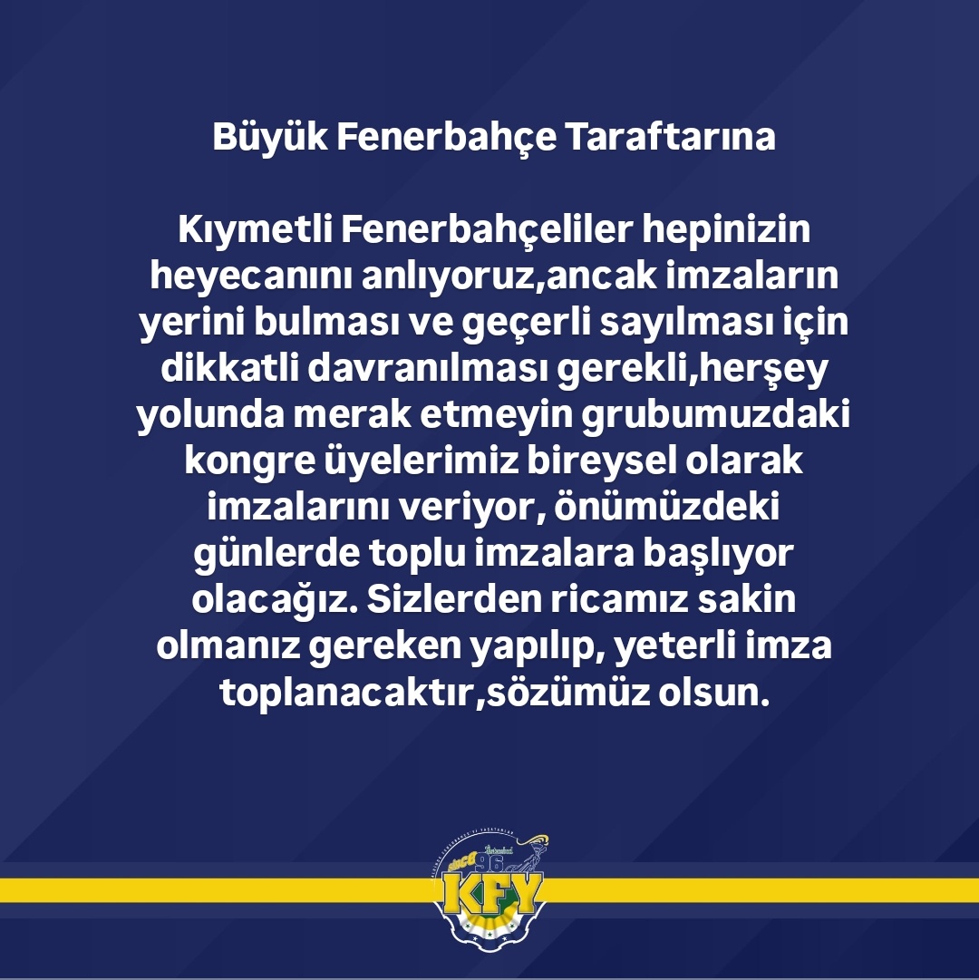 Büyük Fenerbahçe Taraftarına...