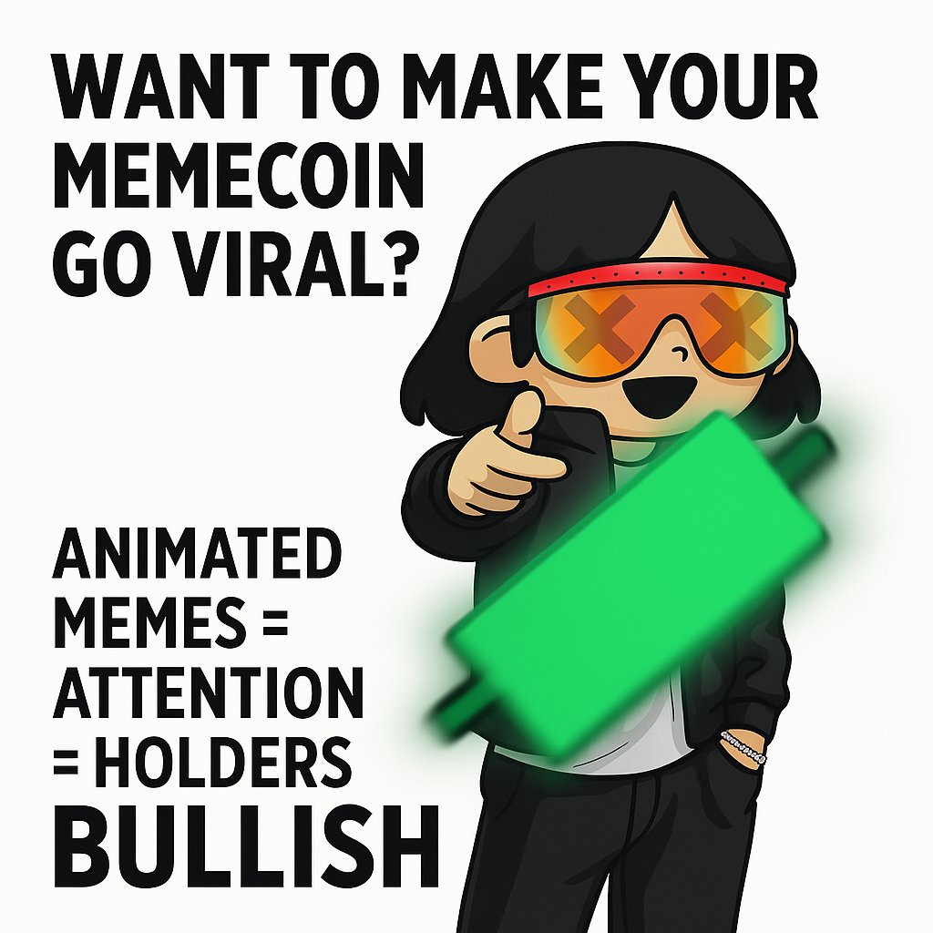 abrahamtoons's tweet image. I’m a meme animator specializing in high-impact content for memecoins—animated memes, GIFs, stickers, videos, and banners that help build hype, attract holders, and boost your project’s visibility and market cap. Let’s make your project go viral!

#Memecoin #CryptoAnimator…