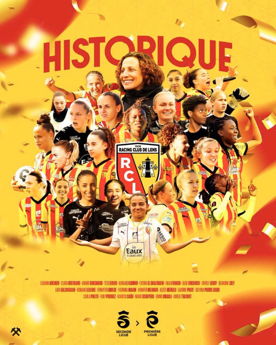 clem_reporter's tweet image. 🚨 OFFICIEL ! Le RC Lens est PROMU en Arkema Première Ligue. ✅ ❤️💛

📸 @RCLensFeminin